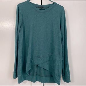 STITCH FIX Pink Clover Emerald Green Crisscross Sweater